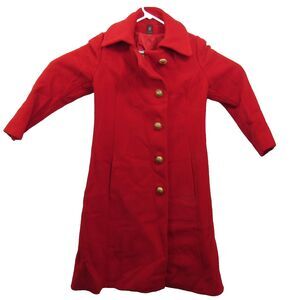 ANNE KLEIN Ladies Size 10 Red Wool Blend Single-Breasted Coat